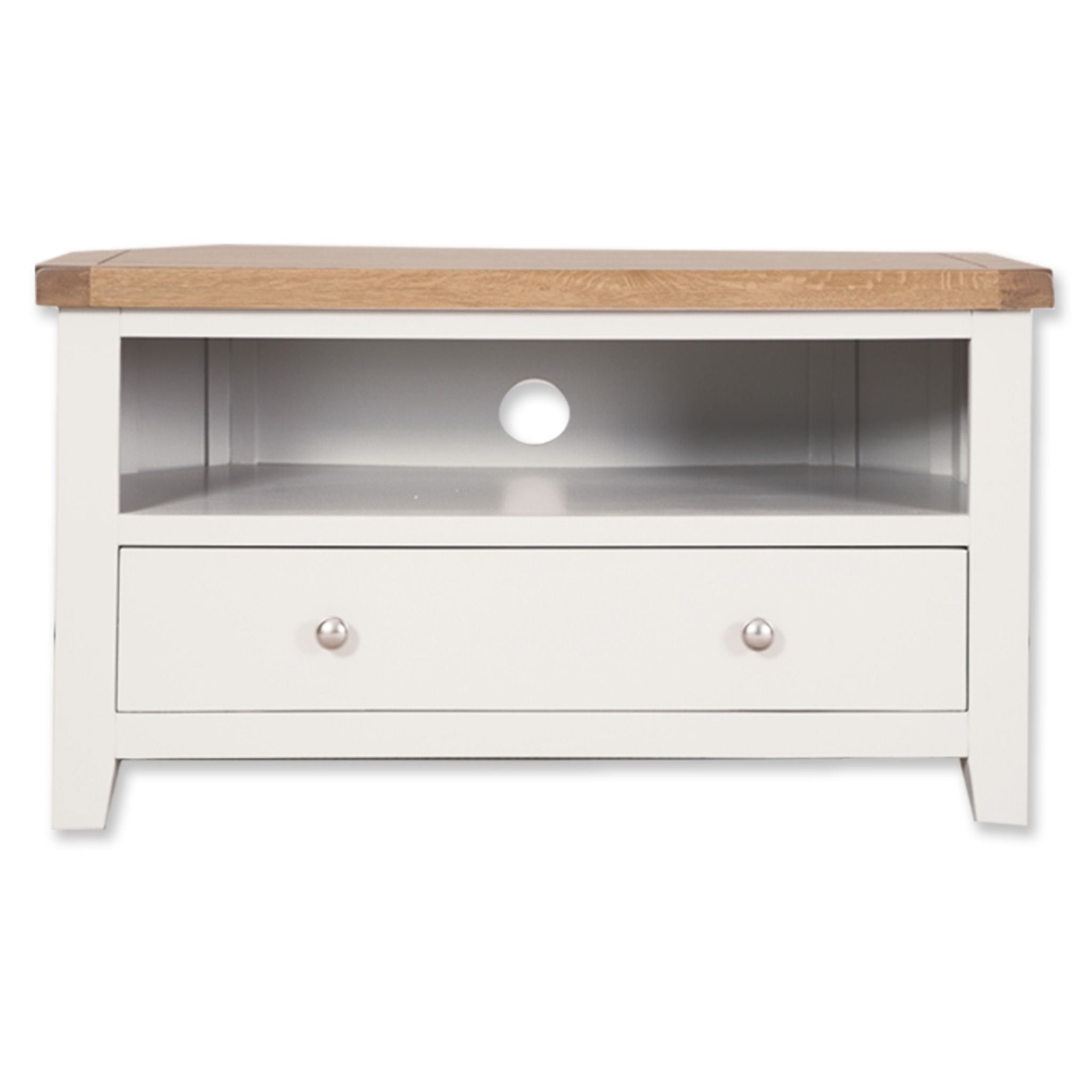 Corner tv unit white store and oak